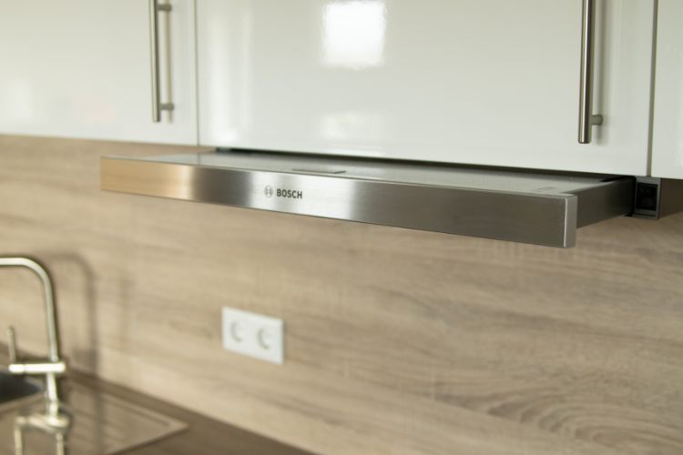 Detailbild von einer eingebauten Abzugshaube