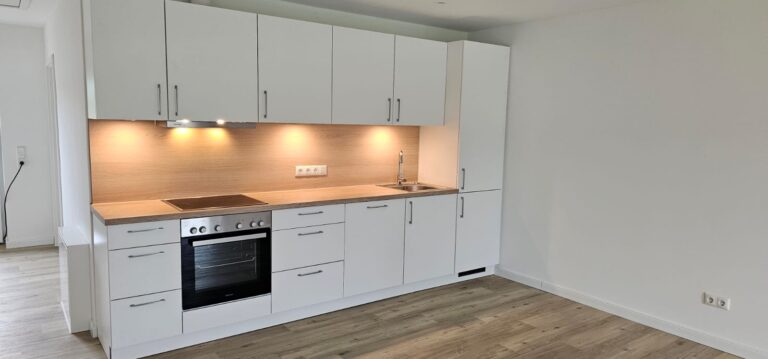 Küchenzeile in weiß mit Holz